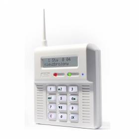 CB32GB - alarm panel with built-in GSM module. White backlight of LCD and keyboard.